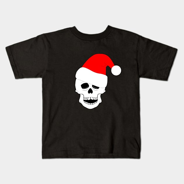 SKULL Christmas Hat. Kids T-Shirt by SartorisArt1